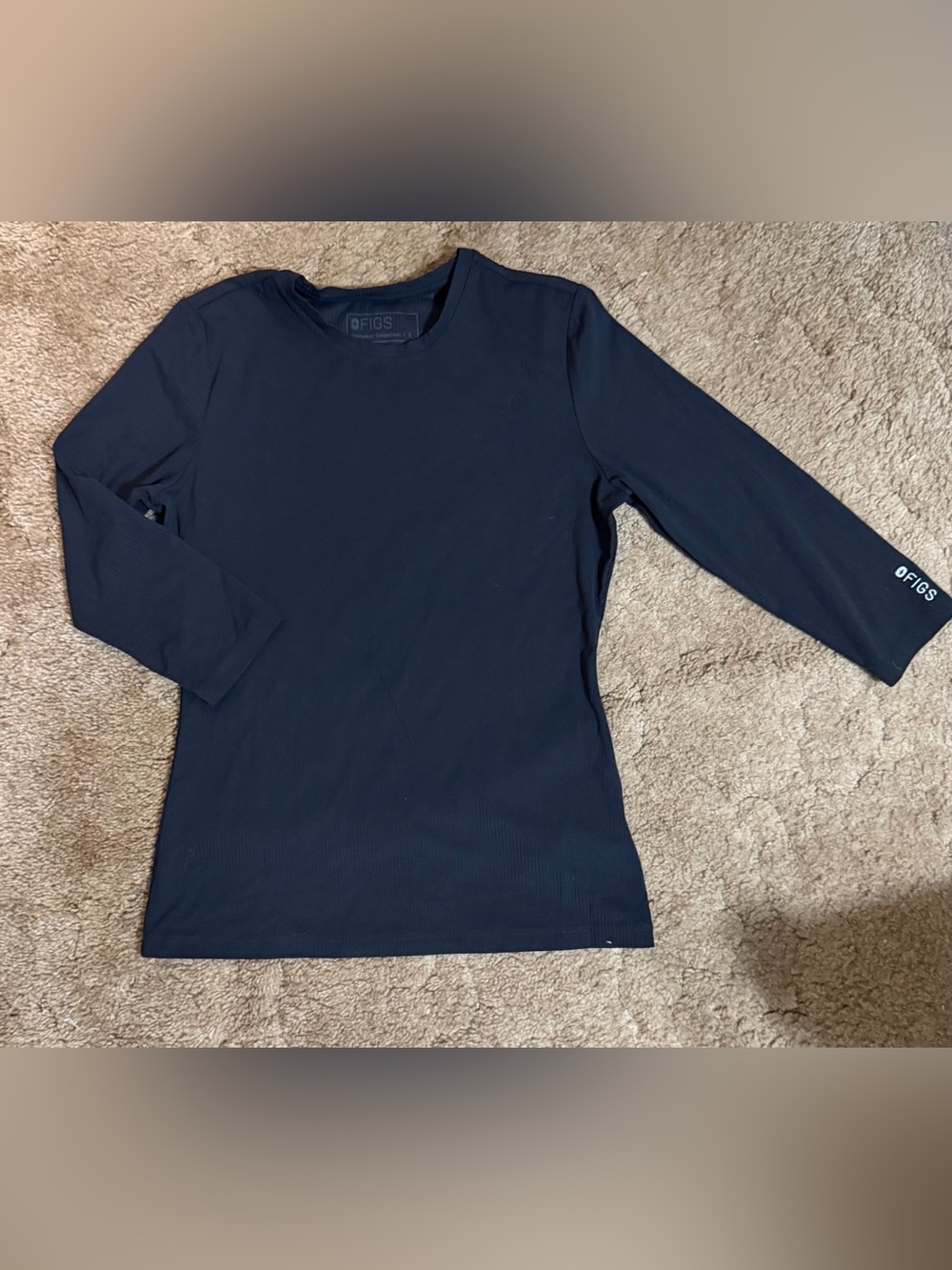 FIGS Navy 3/4 Long Sleeve Scrub Top